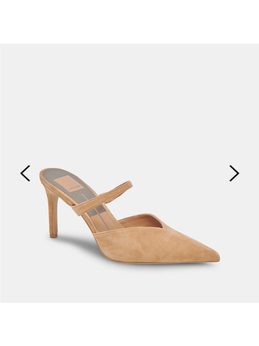 Dolce Vita Tan Suede Pointed-Toe Mule Heels